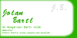 jolan bartl business card